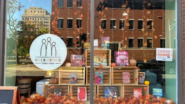Window display at Call and Response books in Chicago