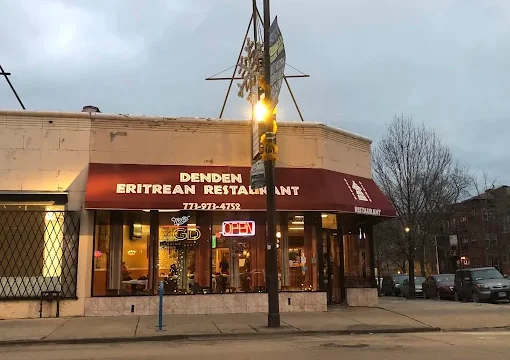 Exterior of Den Den restaurant in Chicago