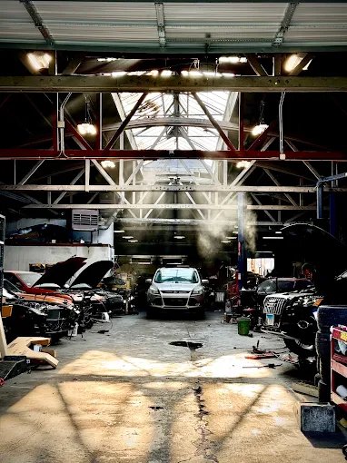 Interior of J and A auto repair in Chicago